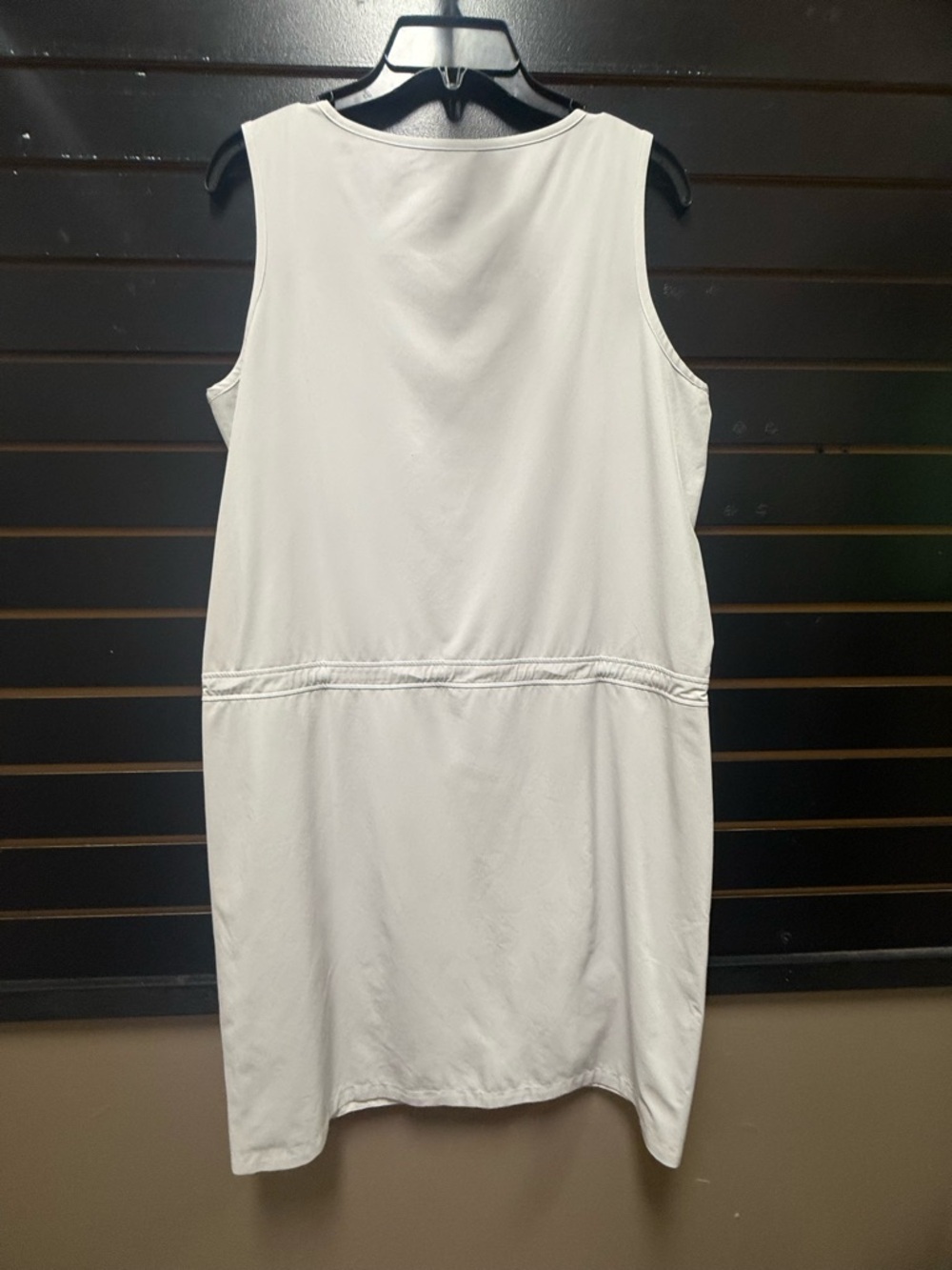 Athleta White Gray Sleeveless Drawstring Waist Dress Medium - Picture 4 of 4